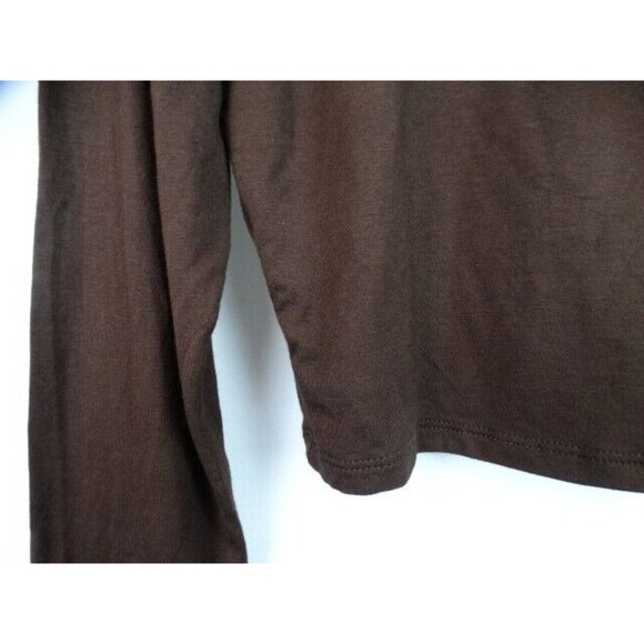 Bar III Women's Crop Top Plus Size 0X Brown Bodycon Long Sleeve Cropped Shirt - Picture 5 of 9